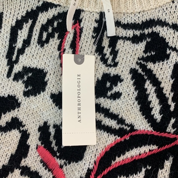 By Anthropologie Floral Pop Embroidered Sweater Size: XS - Picture 10 of 10
